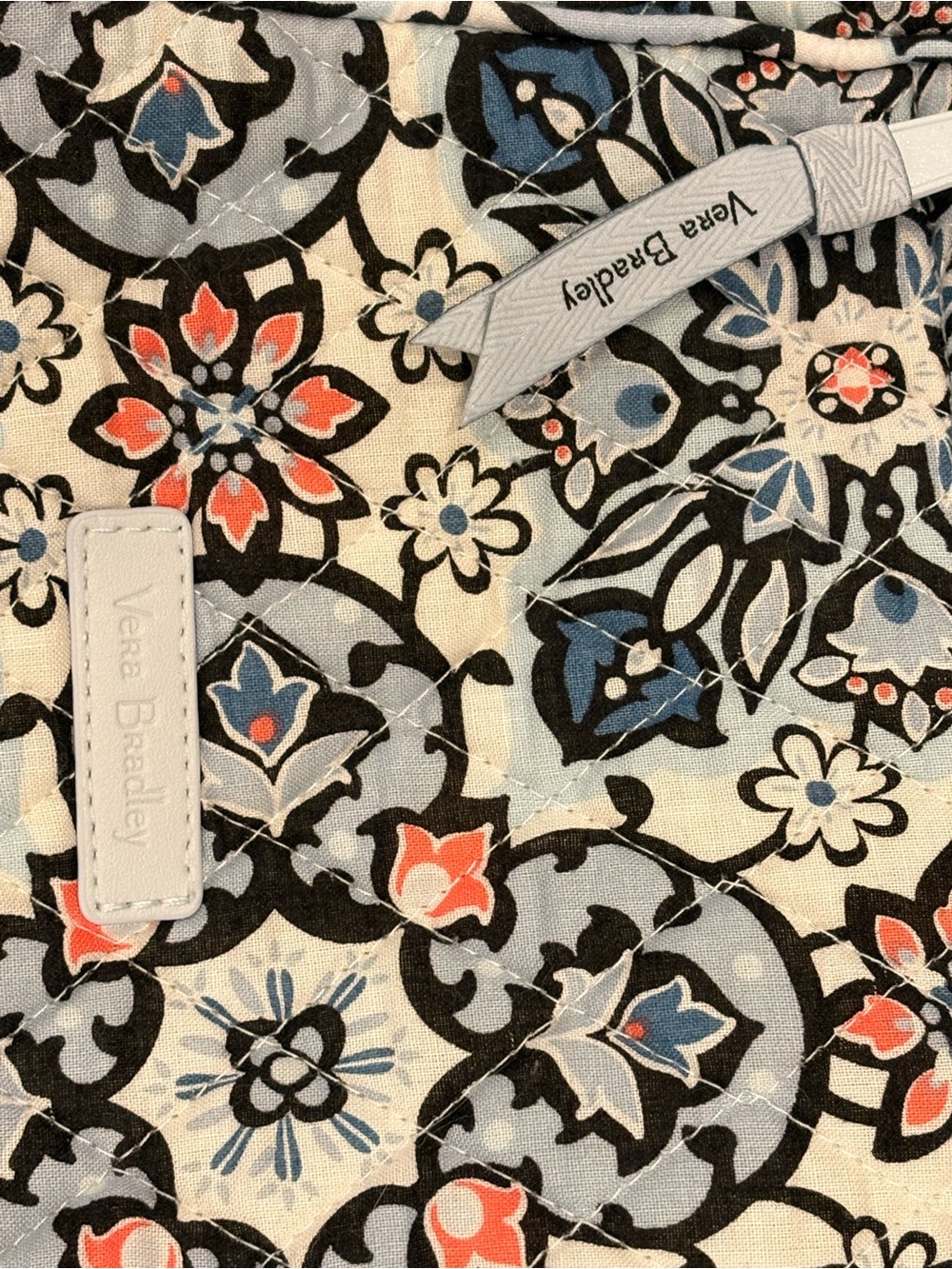 NWT Vera Bradley Floral Quilted Crossbody in Blue, Coral & Cream - Picture 4 of 4